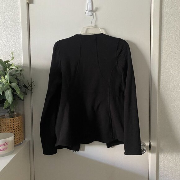 🦋 ATHLETA Black Moto Zip Up Jacket Size Medium - Picture 7 of 7